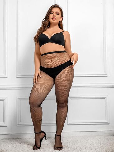 النساء 4 أزواج مثير بالإضافة إلى الحجم الجوارب شبكة السمك جوارب جوارب جوارب طويلة الخصر in Kuwait