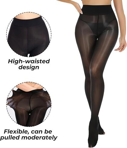 Buauty Shimmer Tights for Women, Shiny Oil Pantyhose Stockings, Oil Bright Shaping Tight Ultra Shiny Sheer Tights High Waist in Saudi Arabia