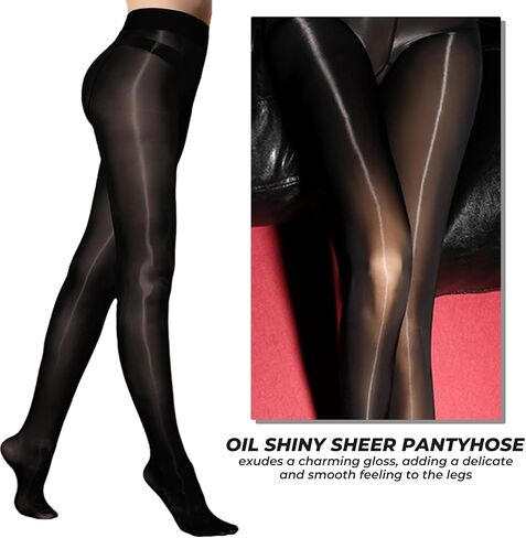 Buauty Shimmer Tights for Women, Shiny Oil Pantyhose Stockings, Oil Bright Shaping Tight Ultra Shiny Sheer Tights High Waist in Saudi Arabia