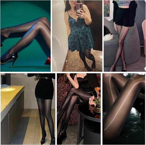 Buauty Shimmer Tights for Women, Shiny Oil Pantyhose Stockings, Oil Bright Shaping Tight Ultra Shiny Sheer Tights High Waist in Saudi Arabia