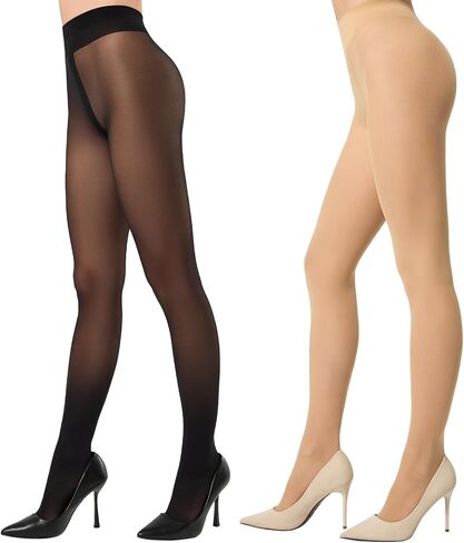 2 Pairs Run Resistant Pantyhose Non Rip Semi Opaque Tights Ultra Soft in Saudi Arabia