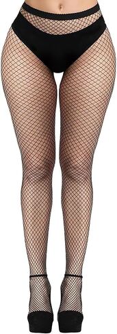 Buauty Fishnet Stockings for Women, High Waisted Fishnet Tights Black Fishnets for Halloween in Saudi Arabia