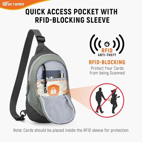 SKYSPER Sling Bag RFID Crossbody Sling Backpack Travel Cross Body Bag Shoulder Sling Daypack in Kuwait