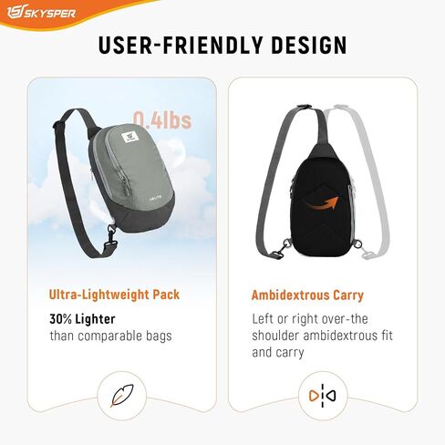 SKYSPER Sling Bag RFID Crossbody Sling Backpack Travel Cross Body Bag Shoulder Sling Daypack in Kuwait
