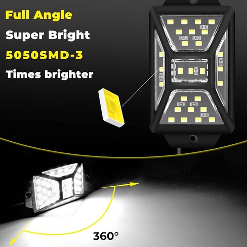 20 Pods 540 LEDs White Rock Lights with 11yd/10M Extension Wire, 6000K Super Bright Underglow Light, Waterproof IP67, 360° Full Angle Illuminate Rock Lights for Trucks Jeep UTV ATV SUV Boats in Saudi Arabia