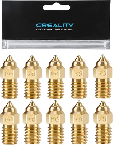 Creality 22PCS Ender 5 S1 Brass Nozzles Kit, 3D Printer 10PCS 0.4mm and 2PCS 0.2mm, 0.3mm, 0.5mm, 0.6mm, 0.8mm, 1.0mm Nozles Kit for Ender 3 V3 SE, Ender 5 S1, Ender 7, Spider 1.0 in Kuwait
