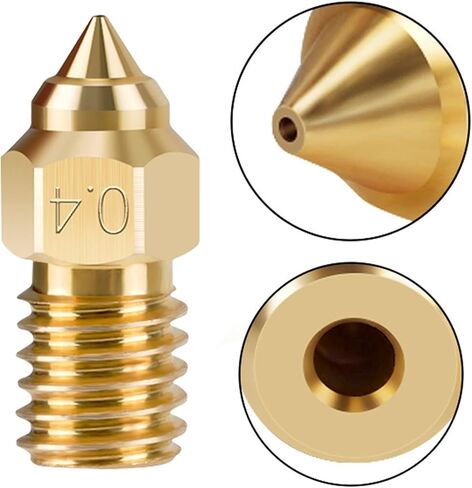 Creality 22PCS Ender 5 S1 Brass Nozzles Kit, 3D Printer 10PCS 0.4mm and 2PCS 0.2mm, 0.3mm, 0.5mm, 0.6mm, 0.8mm, 1.0mm Nozles Kit for Ender 3 V3 SE, Ender 5 S1, Ender 7, Spider 1.0 in Kuwait
