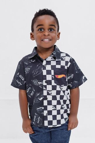 Hot Wheels Button Down Dress Shirt Toddler to Big Kid Sizes (2T - 14-16) in Kuwait