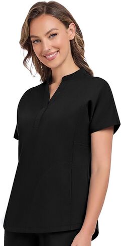 COMENII Scrubs for Women, Mandarin Collar Women Scrubs with 2 Pockets, Anti-Wrinkle Women's Medical Scrub Top in Saudi Arabia