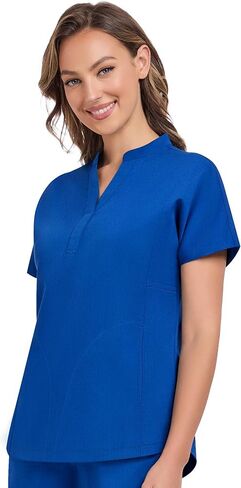COMENII Scrubs for Women, Mandarin Collar Women Scrubs with 2 Pockets, Anti-Wrinkle Women's Medical Scrub Top in Saudi Arabia