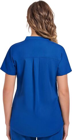 COMENII Scrubs for Women, Mandarin Collar Women Scrubs with 2 Pockets, Anti-Wrinkle Women's Medical Scrub Top in Saudi Arabia