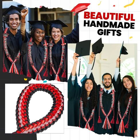 Juexica Graduation Lei Class of 2026,graduation Ribbon Money Lei Personalized DIY Name Braided Necklace with Tassel for Congrat Grad Party Gift Accessories Women Men in Kuwait
