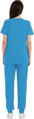 QBK Yoga Scrub Top for Women v Deck Shirt مع جيوبان ، راحة ناعمة ، رعاية سهلة in Kuwait