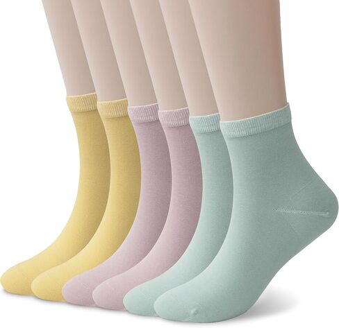 Wildarms 6 Pairs Ankle Socks for Women - Ultra Soft Thin Cotton Casual Dress Socks, Breathable Comfort for Everyday Wear in Saudi Arabia