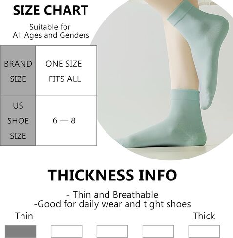Wildarms 6 Pairs Ankle Socks for Women - Ultra Soft Thin Cotton Casual Dress Socks, Breathable Comfort for Everyday Wear in Saudi Arabia