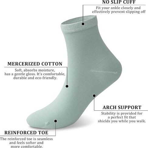 Wildarms 6 Pairs Ankle Socks for Women - Ultra Soft Thin Cotton Casual Dress Socks, Breathable Comfort for Everyday Wear in Saudi Arabia
