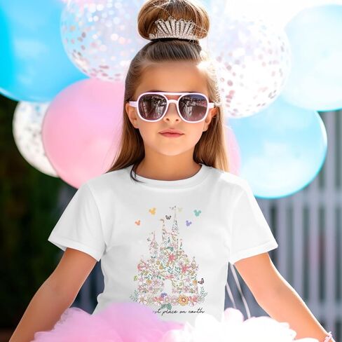 Magic Kingdom Shirts for Girls Floral Magical Castle Graphic Cute Tshirt Kids Flower Holiday Vacation Trip Tee Tops in Saudi Arabia