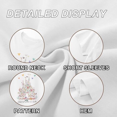 Magic Kingdom Shirts for Girls Floral Magical Castle Graphic Cute Tshirt Kids Flower Holiday Vacation Trip Tee Tops in Saudi Arabia