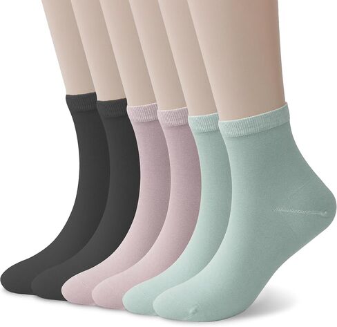Wildarms 6 Pairs Ankle Socks for Women - Ultra Soft Thin Cotton Casual Dress Socks, Breathable Comfort for Everyday Wear in Saudi Arabia