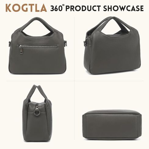 KOGTLA Genuine Leather Purses for Women, Crossbody Shoulder Bags with Top-Handle, Tote Satchel Handbags in Kuwait