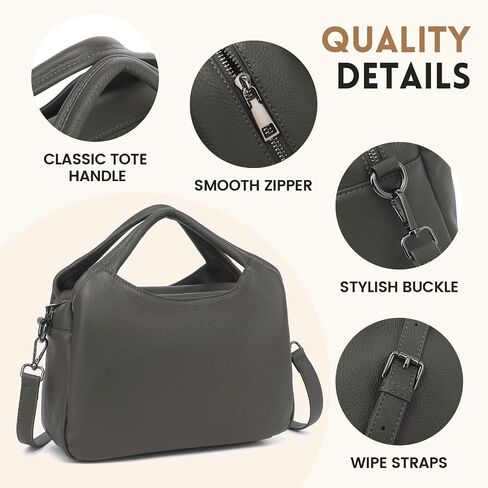 KOGTLA Genuine Leather Purses for Women, Crossbody Shoulder Bags with Top-Handle, Tote Satchel Handbags in Kuwait