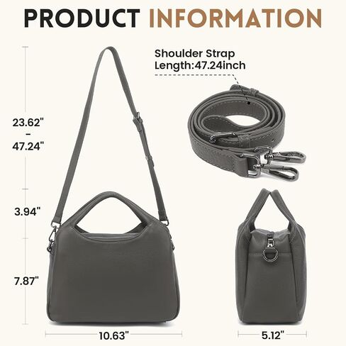 KOGTLA Genuine Leather Purses for Women, Crossbody Shoulder Bags with Top-Handle, Tote Satchel Handbags in Kuwait