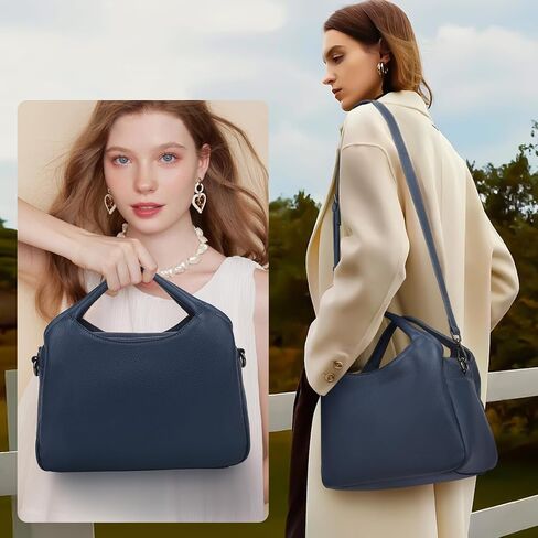 KOGTLA Genuine Leather Purses for Women, Crossbody Shoulder Bags with Top-Handle, Tote Satchel Handbags in Kuwait