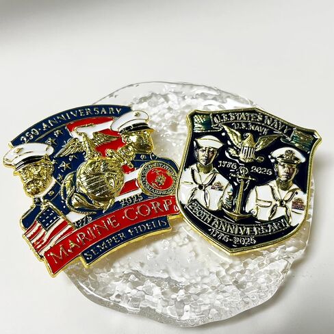 250th Anniversary Marine Corps Pin U.S. NAVY Commemorative Pin 1775-2025 Marines Collectible Badge American Flag Veteran Military Jewelry in Kuwait