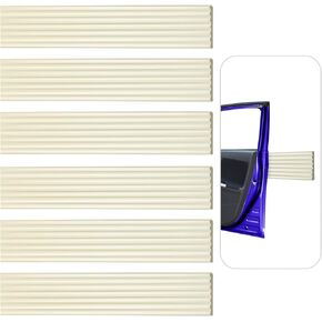 Nuanchu 6 Pack Garage Wall Protector 15.75x3.15 Inches Strong Self Adhesive Rubber Bumper Protectors for Car SUV Doors, White Anti Scratch and Waterproof Garage Wall Protector Strip for Cars