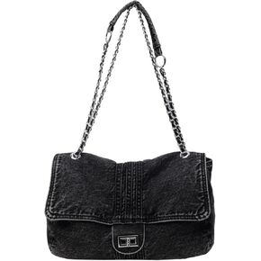 Denim Purse for Women Jean Purses Tote Bag for Womens Handbags Work Bags Jean Shoulder Bag Trendy Crossbody Bags