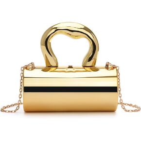 Acrylic Clutch Tote Bag, Gold Acrylic Clutch Purses for Women, Acrylic Purse with Removable Strap and Lift-Up Lock, Gold Clutch Purses for Women with Large Capacity, Hobo Bag and Satchel Crossbody Bag