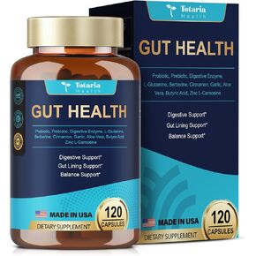 4-in-1 Gut Health Supplement with Probiotics, Prebiotics, Postbiotics & Digestive Enzymes for Women & Men, 60 Billion CFU Probiotics for Gut and Digestion, Strong Immunity, Skin (120 Capsules)