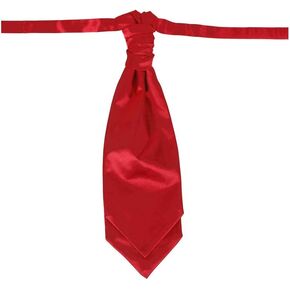 Dan Smith Modern Long-Pre-Tied Neckerchief Red Long-Pre-Tied Ascot Tie Silk Blend Solid Clip-On Adjustable Big-Tall Classic Fit Chorus Team In Church C.C.AQ.N.012 Red