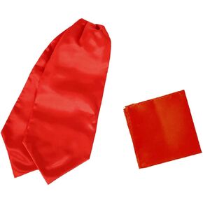 Dan Smith Solid Long-Self Ascot For Wedding Cravat Tie Silk Blend 53" Big And Tall
