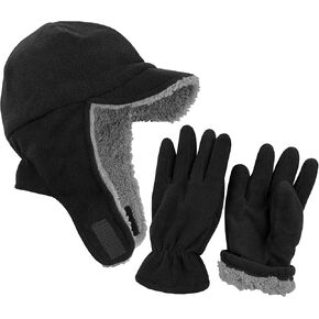 N'ice Caps Boys Kids Hat Gloves Winter Winter Fleece Brim Warm Sherpa.