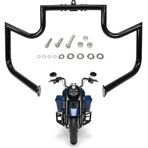 Crash Bar Engine Guard Freeway Highway Bar Compatible with Harley Davidson 2009-2023 Touring and Trike Models Road King Road Glide Street Glide Electra Glide CVO, Gloss Black Crash Bar