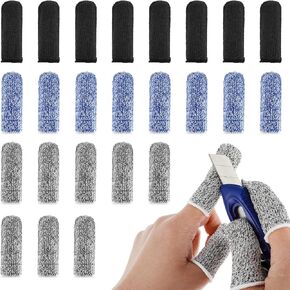 Ouligay 24Pcs Finger Cots Cut Resistant Finger Protectors Thumb Protector Finger Gloves Finger Sleeve Protectors for Garden, Kitchen, Work, Sculpture