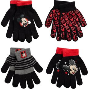 Disney boys Boys 4 Pack Mitten Or Glove Mickey Mouse, Cars Lighting Mcqueen (Toddler/Little Boys)