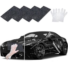 Nano Sparkle Cloth Car Scratch Remover, Nanosparkle Cloth for Car Scratches, Nano Wipes for Car, Safe on All Vehicle Colors, Removes Water Spots & Swirl Marks & Scratches (4-Pack)