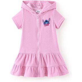Disney Princess Frozen Stitch Minnie Girl Swim Cover Up Swimwear Terry Cloth Swimsuit Coverup Zip-up Bathing Suit Wrap Hooded