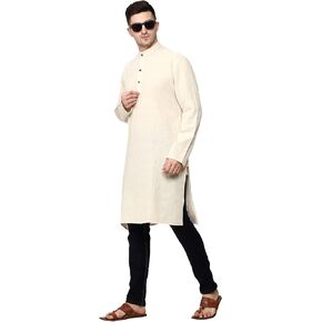 Men Handmade Cotton Round Neck Kurta Top Only Party Fashion Regular Ethinic Wear Indian Dress