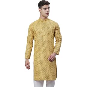 Men's Cotton Blend Foil Printed ONLY Long Kurta