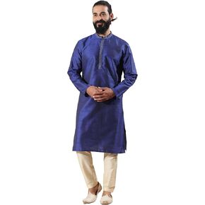 Filori Studio - Men's Authentic Woven Design Long Kurta with Zari Embroidery (Kurta Only)