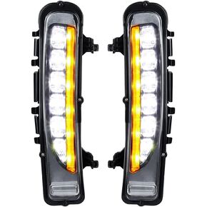 Astra Depot 2PCS LH & RH LED مصباح الضباب سيارات الدفع الرباعي مصباح DRL متوافق مع Ford Edge 2011-2014 انعطاف إشارة تشغيل النهار