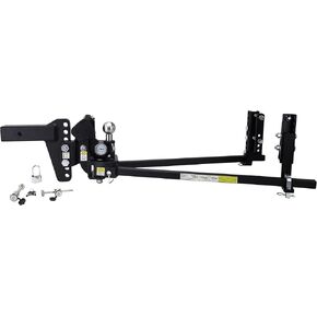 Weigh Safe TrueTow Heavyweight Distribution Hitch - Adjustable 6" Drop w/2.5" Shank - 18,500 lbs GTW w/Keyed-Alike Hitch Pin Lock, Coupler Lock, & Padlock