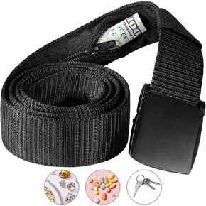 SP HOME GOODS Travel Money Belt with Hidden Money Pocket, Nylon Military Tactical Mens with Zinc Alloy Buckle- Black