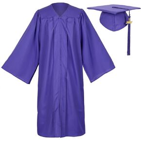 Unisex Matte Graduation Gown and Cap Set with Tassel for Middle High School Bachelor