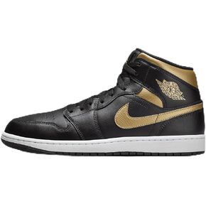 Air Jordan 1 Mid (DQ8426-071, Black/Metallic Gold-White) Size 9