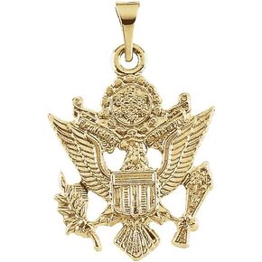 Jewels By Lux 14K Yellow Gold 19.5x15mm U.S. Army Pendant