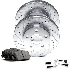 R1 Concepts Rear Brakes and Rotors| Hardware Included| Rear Ceramic Brake Pads and Rotors Kit| Fits 2010-2015 Mercedes-Benz C250; 2008-2012 Mercedes-Benz C300